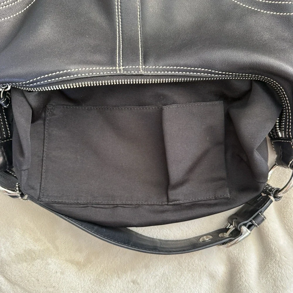 Coach Soho Hobo Mini Shoulder Bag 10030 Minimal Black Leather Vintage Y2K Purse